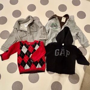 Baby Toddler Boys Lot Of 4 - (1)12-18M, (1)18M, (1)18-24M, (1)3T Jackets Hooded